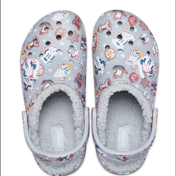 Disney Parks Christmas Holiday Fleece CROCS Unisex Men 4, 5, 8, 9 main image 7